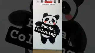 easy panda coloring🐼 #shortsfeed #panda #drawingideas #art #sketch #kidslearning