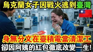 烏克蘭女子逃離基輔炮火，身無分文抵達台灣，在台積電當清潔工擦地板，每天凌晨5點起床，卻因為一位50多歲的清潔阿姨梅姨塞給她一個2000元紅包，徹底改變一生！😭❤️#taiwan #台灣 #台灣故事