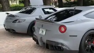 FERRARI F12 VS MERCEDES SLS AMG EXHAUST SOUND BATTLE 6.3l V12 VS 6.2l V8