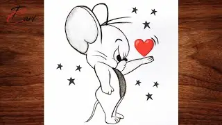 Cute Jerry Mouse Drawing 🐭❤️ | Easy Cartoon Sketch Tutorial | Step by Step Pencil Shading Art