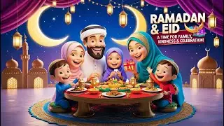 History and Tradition of Ramadan: A Time for Family Celebration - Animated Video for Kids in English