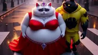 Муж-кот выгоняет свою толстую жену-кота из дома… Но её жизнь меняется навсегда 🐱💔✨#fypシ