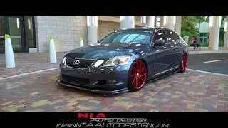 Lexus 3 GS 3rd generation. Full NIA Splitter kit front, sides, rears color matched.