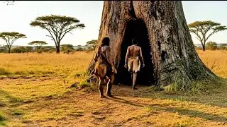 An early human couple fought back and killed a giant bear after being chased by it!#PrimitiveTribes