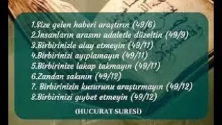 KURANI KERIM MEAL HUCURAT SURESI 12 ILA18 SUIZANVE GIYBET AYETLERI DR ISMAIL BUYUKCELEBI IZAH EDIYOR