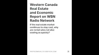 Western Canada Real Estate & Economic Report on WBN Radio Network!