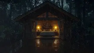 Soft Rain Atmosphere with Fireplace for Dreamy Nights | Live