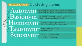 Autonym, Basionym, Homonym, Tautonym and Synonym | Confusing Terms | Plant Taxonomy