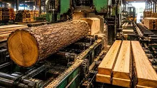 Inside a Massive Wood Sawmill &ndash; Logs Turned into Construction Lumber