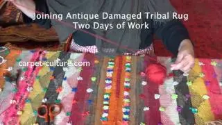 Joining Damaged Antique Tribal Rug @ Carpet Culture, Soho, NYC