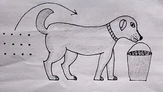 How To Draw Dog 🐕 3*4 Dots Step by Step ll कुत्ते का चित्र बनाने का आसान तरीका 