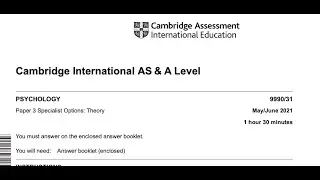 How to Answer Paper 3 A-Levels 9990 Psychology