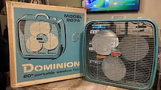 Vintage Dominion Model 2074 Box Fan W/ Original Box! Circa 1959-1962.