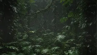 Dense Forest Rainfall at Night — 10 Hours for Sleep