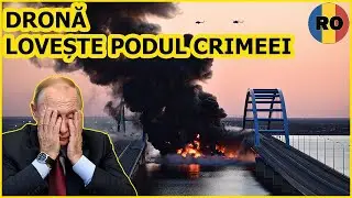 Dronă ucraineană EXPLODEAZĂ podul din Crimeea | RO Militar