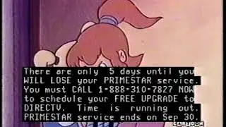 Primestar service discontinuation banner (September 2000)