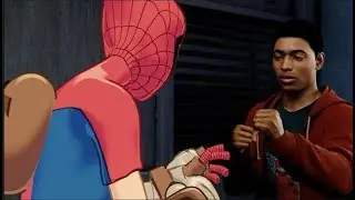 Miles Morales Punches Spider Man In Spider Clan Suit