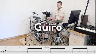 Guiro rhythm on Drums in 6/8 time