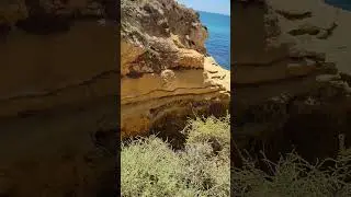 Walking along cliff sides to get to a secluded beach #travellove #cliffside #portugal2024 #beach