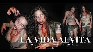 DIY Walking Dead inspire ZOMBIE Costume and Makeup!!! No sewing!!! GIVEAWAY!!!