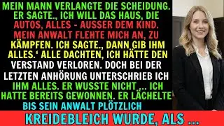Ich ließ meinen Mann bei der Scheidung alles nehmen – er wusste nicht, was er wirklich unterschrieb