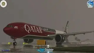 رحلة الخطوط القطرية رحله جماعيه طائره البوينج 777