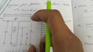 Shear stress distribution diagram for T section- in hindi strength of materials
