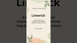 Define Limerick | Term for the day | #2022 #literarydevice #literaryterm #limerick