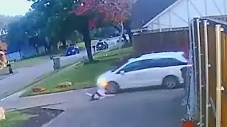 Texas family captures frightening vehicle collision with 8-year-old boy