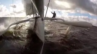 Catri 25 hydrofoiling trimaran second speed test , NewCATRI