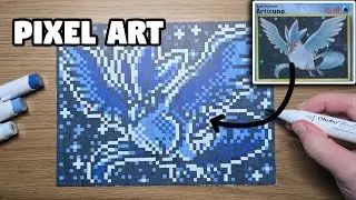 Pok&eacute;mon TCG Articuno Pixel Art Drawing | Trading Card Game