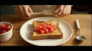 Idol-Style Girl Eats Diced Tomato Toast #asmrsounds #asmrvideo #asmr
