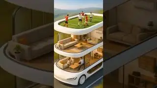 Futuristic 3-Story Car ⚽ Moving Football Field on Wheels | JoyNest Shorts