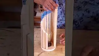DIY Wooden Lamp: Easy Home Decor! #shorts #timberflicks