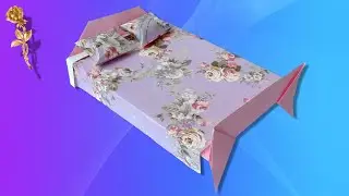 Origami facile : 🛏️ Lit de poupée avec couverture et oreillers
