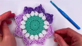 Very NEW Crochet Flower Coaster - beginners crochet pattern