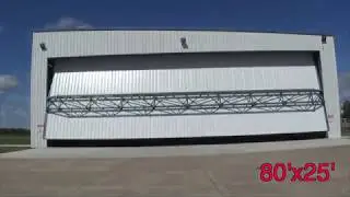Hangar Door with a Trapizoidal Truss 80 ft x25 ft - by Higher Power Hangar Door