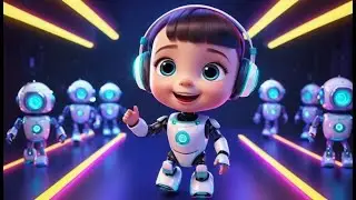 Five Little Robots March March March | Counting Song for Kids | Robot Rhyme and Learning Song