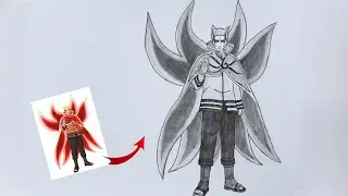 How to Draw Naruto Baryon Mode(Full Body) | Step by Step | Anime Drawing Tutorial