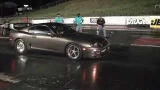 9 Second Turbo Toyota Supra Test Pass Drag Race
