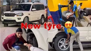 Full tyre size to scorpio 😅 265 / 65 R17 pa te continental tyre 🛞