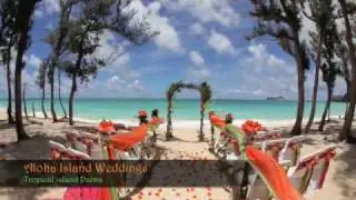 Beach wedding Hawaii vow renewal setup