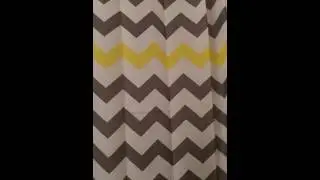 GoFriend&reg; Striped Chevron Shower Curtain Bathroom Accessories, Gray/Yellow