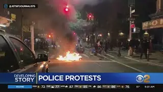 George Floyd Protests Escalate Overnight In SoHo