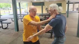 Scoop jab, sabayan punch, put hand on hip, break elbow