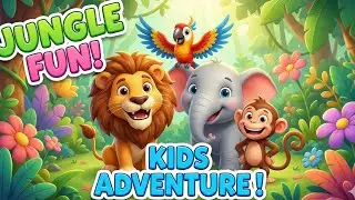 Jungle Fun ☺️ Cartoon Payare Bacho Ke Liyee Kavita #cartoon #children #lion #elephant #viral 