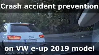 Crash prevention using city emergency breaking on VW e-up