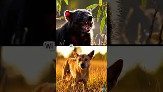 Tasmanian Devil vs Dingo: Aussie Brawl! 🐕👿 #shorts