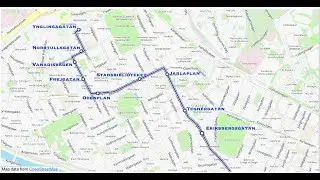 2:R:3 Stockholm Bus Route 2 Sofia to Norrtull. Part 3 Eriksbergsgatan to Norrtull.