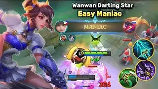 WANWAN DARTING STAR EASY MANIAC 🔥Wanwan Best Build And Emblem✨#mlbb#wanwan#topglobal#mobilelegends